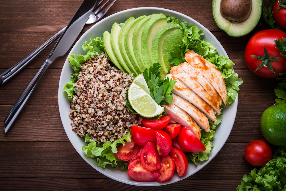 A plate of healthy food for a balanced diet