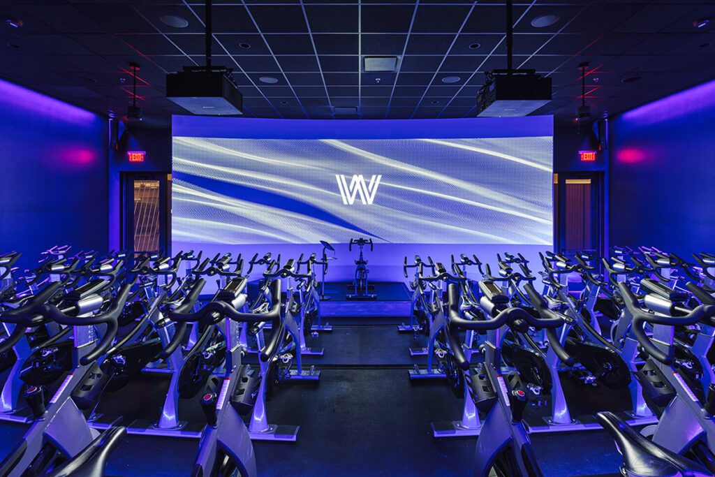 Our indoor cycling class studio