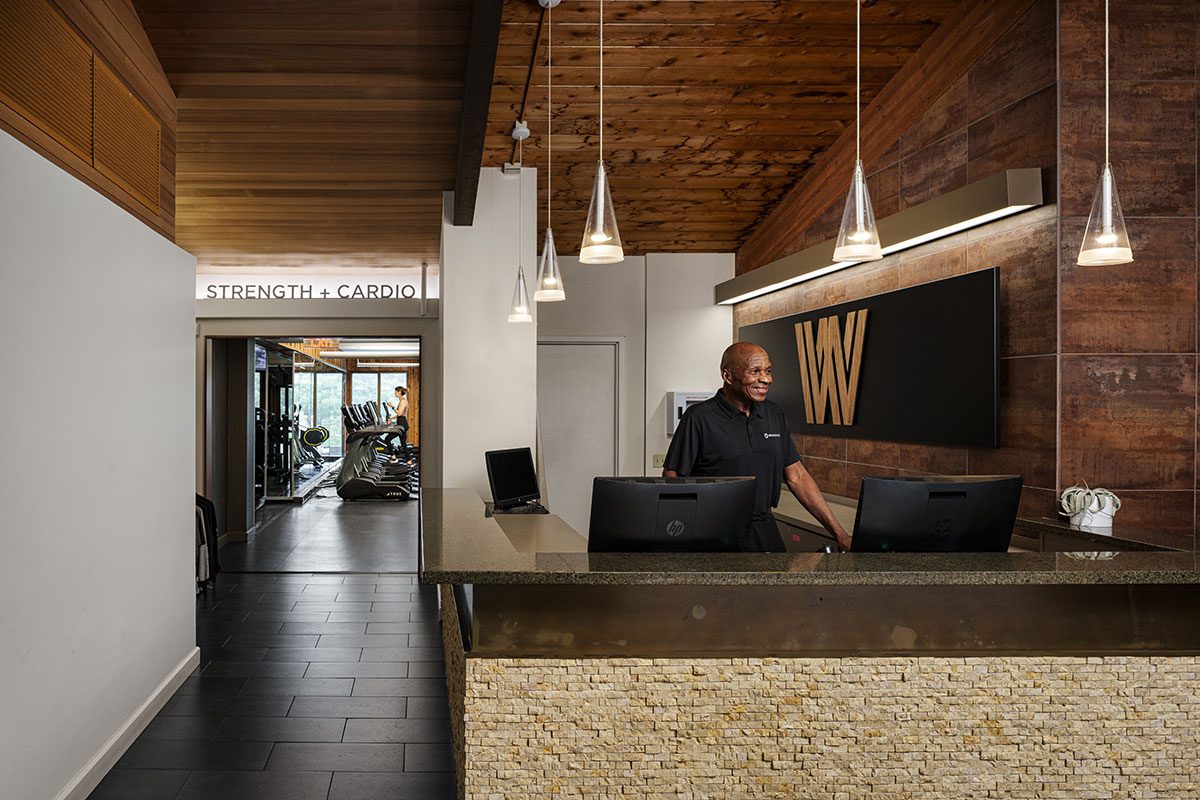 front desk of westwood health club