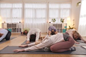 Yoga class helping with westwood health club