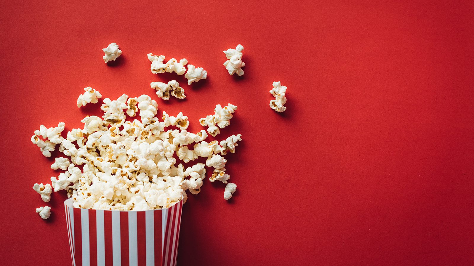 Striped box with popcorn